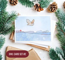 Load image into Gallery viewer, Holiday Owl Notecard Sets