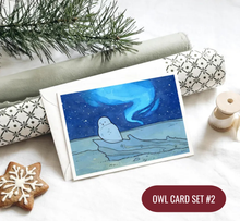 Load image into Gallery viewer, Holiday Owl Notecard Sets