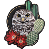 Burrowing Owl Cactus Sticker