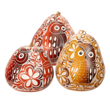 Owl Trio Design - Laced Bird Gourd Ornament