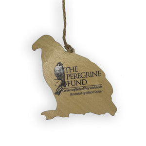 The Peregrine Fund wooden ornaments