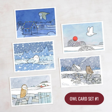 Load image into Gallery viewer, Holiday Owl Notecard Sets