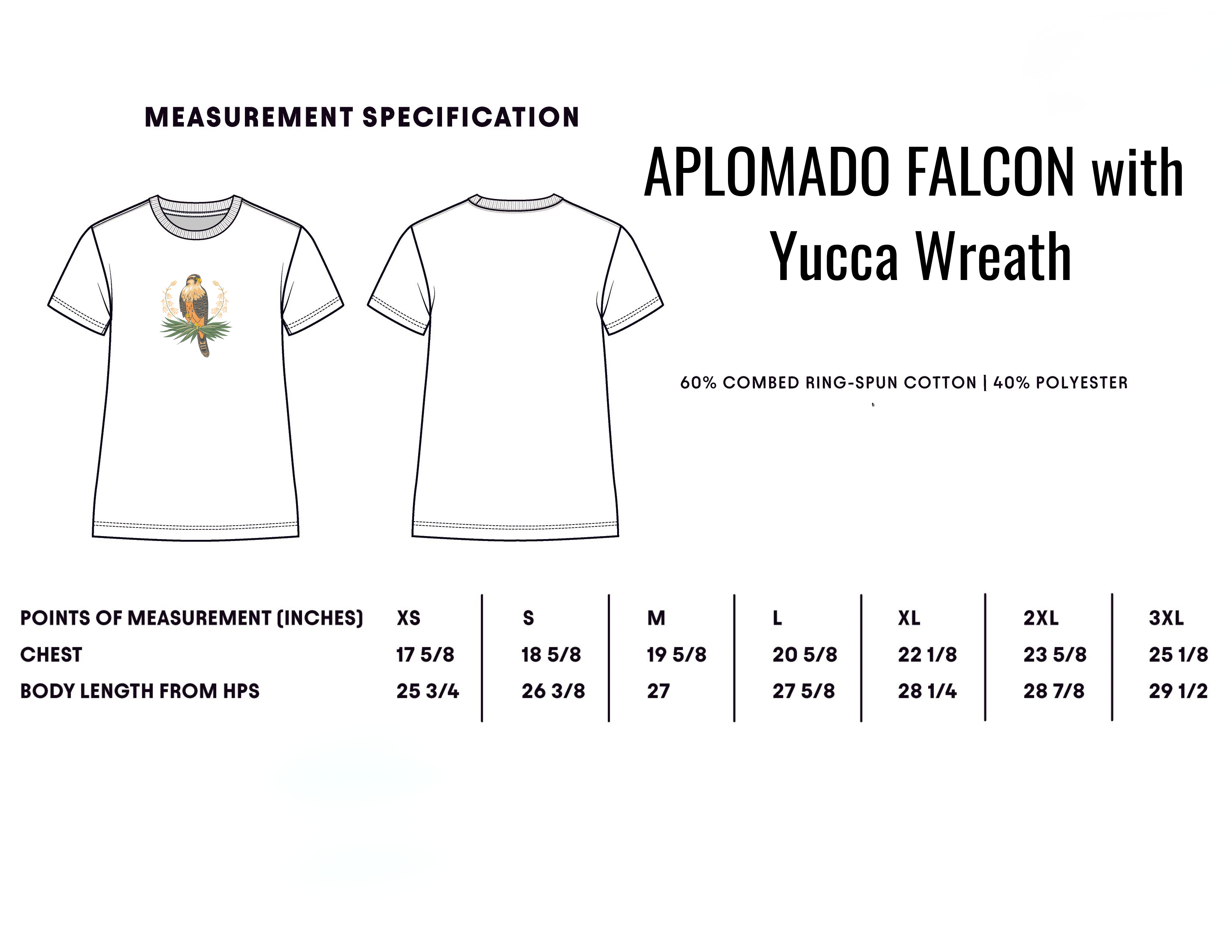 Aplomado Falcon with Yucca Wreath - Ladies Crewneck